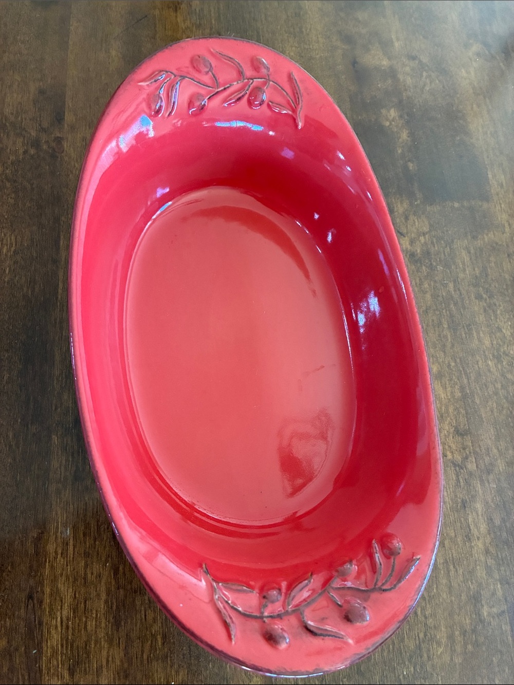 Cerutil Stoneware Oval Baking Casserole Dish Orange Color Made In Portugal 7x12”